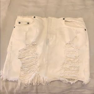 CARMAR white denim skirt